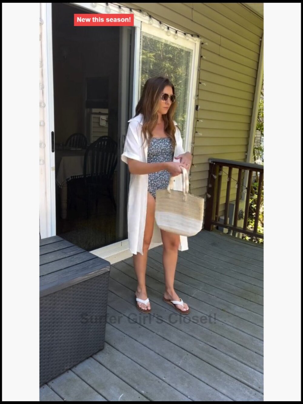 Swimsuit Cover-Up Long Button Down Short Sleeve Beach Shirt Dress with Pockets - Picture 7 of 7